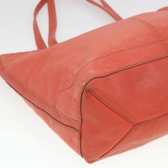 BURBERRY Tote Bag Leather Orange Auth ti965 - Picture 14 of 16